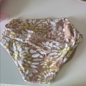 Aerie Floral Bikini Bottom in Brown and Yellow